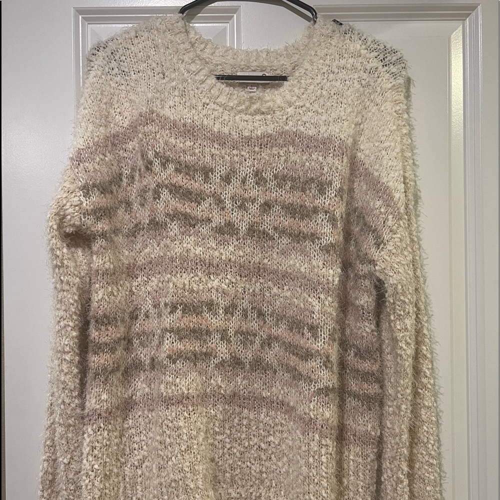 Fluffy soft striped sweater